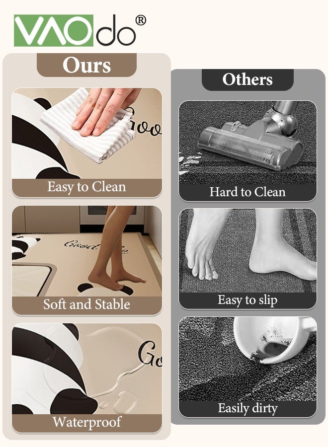 فاو دو سجادة مطبخ غير منتظمة، سجادة مطبخ مبطنة مضادة للتعب، سجادة مكتب غير قابلة للانزلاق، سجادة مطبخ مقاومة للأوساخ وسهلة التنظيف للمطبخ والأرضية والمكتب والحمام 80*80 سم - Image 2