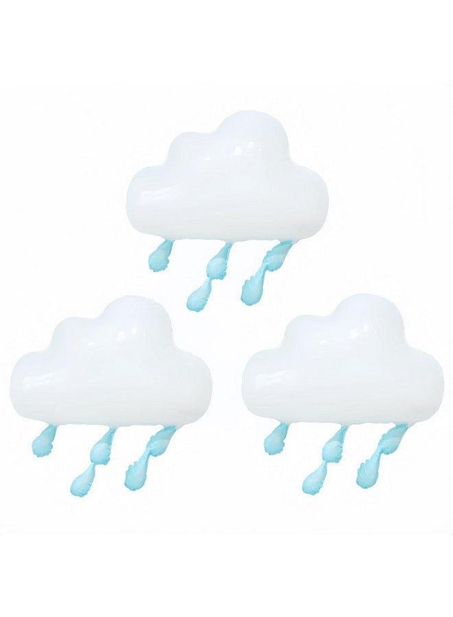 CYMYLAR 3 PCS Rain Cloud Balloons Blue Raindrop/Weather Balloon Baby Shower Themed Party Supplies/3D Cloud Decorations Hanging Raindrop/April Rainbow Spring Shower Party/Nursery Storm Weather Birthday Party  - Image 1