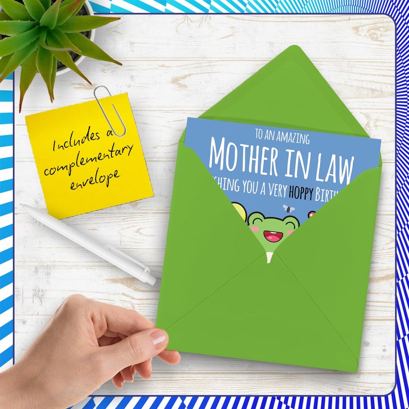 Stuff4 Mother in Law Birthday Card - Cute Frog - Happy Birthday Card for Mother in Law from Son Daughter  5.7 Inch Mothers Day Greeting Cards - Image 5