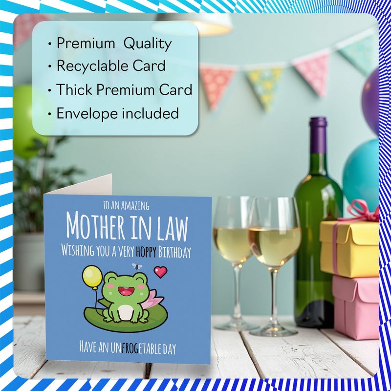 Stuff4 Mother in Law Birthday Card - Cute Frog - Happy Birthday Card for Mother in Law from Son Daughter  5.7 Inch Mothers Day Greeting Cards - Image 3
