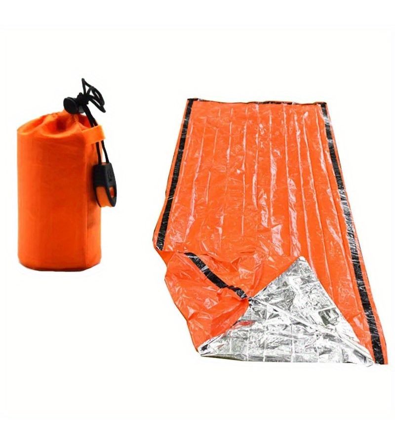 Green Portable Emergency Survival Sleeping Bag with Hot Pack First Aid Kit - Image 2