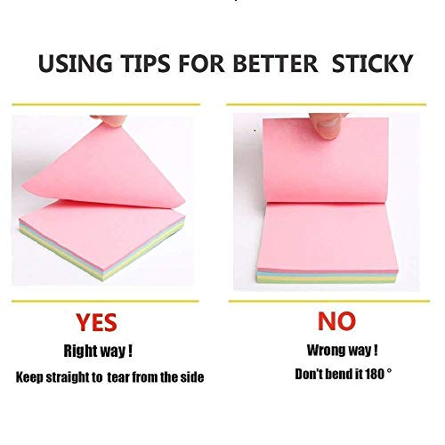 R H lifestyle 400 Sheets Sticky Notes Set Cute Post It Sticky Tabs 3 x 3 Inch Notepad for Writing Notes Page Marker Office Stationery Pack of 5 (80 Notes Each Color) - Image 5