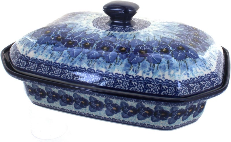 Blue Rose Pottery Blue Rose Polish Pottery Joanna Large Covered Baker - Image 1