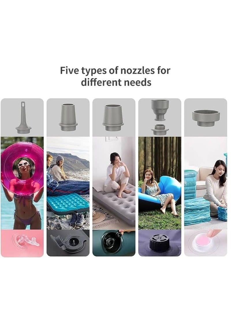 XiuWoo 3 in 1 Rechargeable Mini Electric Portable Air Pump, Vacuum Bag Pump, Camping Light with 1200mAh Battery for Inflatables or Deflate for Swimming Ring, Air Bed, Mattress Vacuum bags  - Image 3