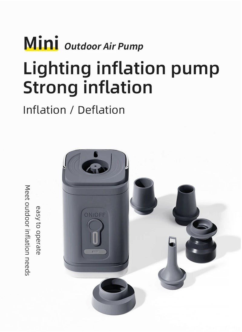 XiuWoo 3 in 1 Rechargeable Mini Electric Portable Air Pump, Vacuum Bag Pump, Camping Light with 1200mAh Battery for Inflatables or Deflate for Swimming Ring, Air Bed, Mattress Vacuum bags  - Image 4