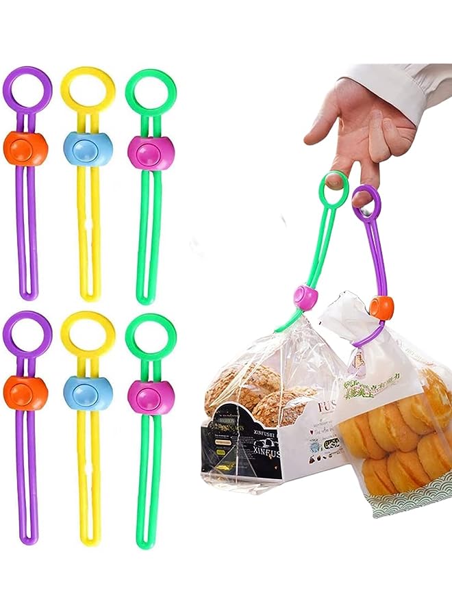 Goodern 6 Pack Bag Clips Food Clips For Sealing Straps,Multi-Purpose Sealer Food Storage Bags Snacks Reusable Cable Ties Cord Organizer Freezer Fridge Bag Sealing Clip For Home Kitchen Office - Image 1