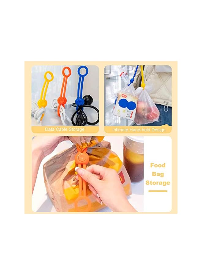 Goodern 6 Pack Bag Clips Food Clips For Sealing Straps,Multi-Purpose Sealer Food Storage Bags Snacks Reusable Cable Ties Cord Organizer Freezer Fridge Bag Sealing Clip For Home Kitchen Office - Image 2