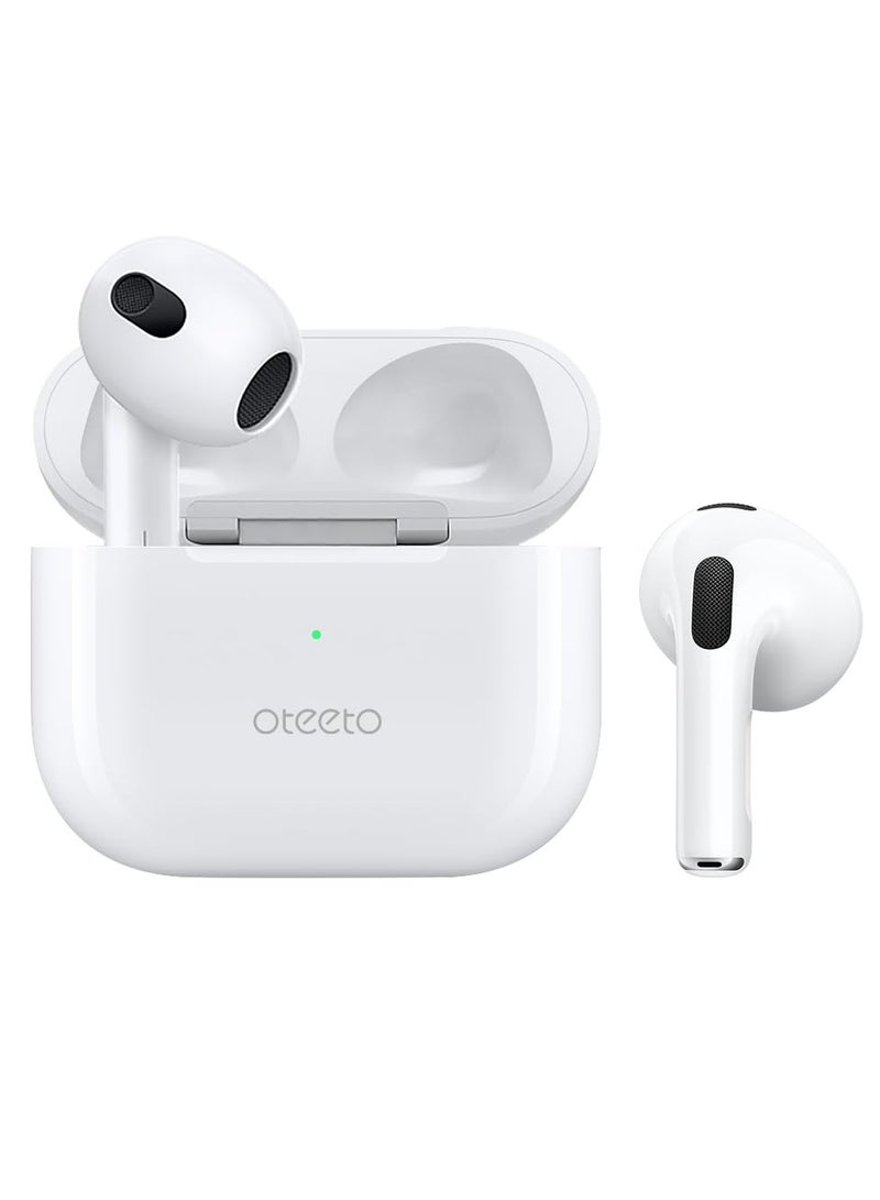 OTEETO OT104 Bluetooth Earbuds, Bluetooth 5.3 In-Ear Wireless Earphones, Compatible with Android & iOS, 5-Hour Playtime, 300mAh Charging Case, Type A to Lightning USB Cable Included