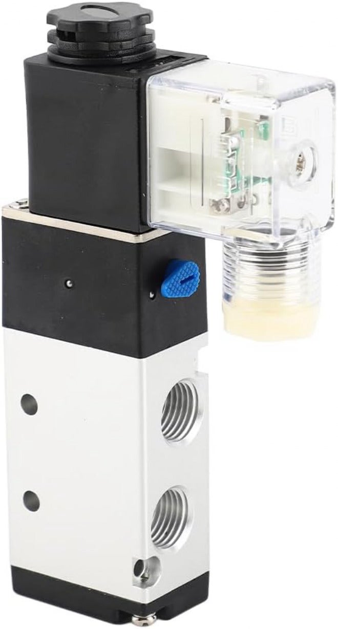 2 Position 5 Way Pneumatic Solenoid Valve Durable Aluminum Alloy Compact Design for Air Nitrogen Valve Fluid Control with Manifold Compatibility (4V210-08-DC24V) - Image 1