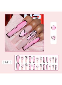 LF611 Peach Heart Nail Slice