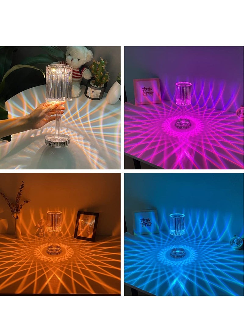 HuHa - 16 Colors RGB Crystal Table Lamp,Diamond Lamp Multi-Color Remote Control,Touch Dimmable Table Light,USB Charging Romantic Acrylic LED Night Light Modern Home Decoration - Image 1