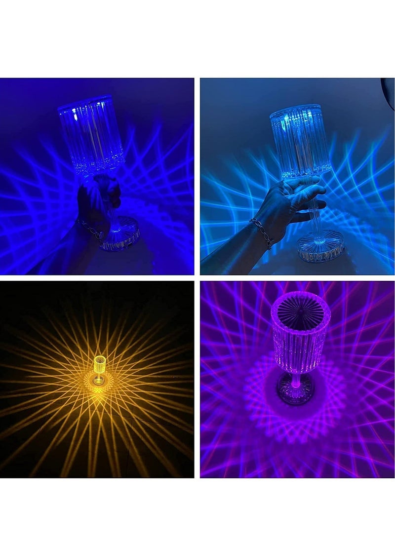 HuHa - 16 Colors RGB Crystal Table Lamp,Diamond Lamp Multi-Color Remote Control,Touch Dimmable Table Light,USB Charging Romantic Acrylic LED Night Light Modern Home Decoration - Image 1