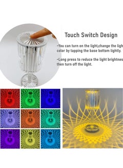HuHa 16 Colors RGB Crystal Table Lamp,Diamond Lamp Multi-Color Remote Control,Touch Dimmable Table Light,USB Charging Romantic Acrylic LED Night Light Modern Home Decoration  - Image 4