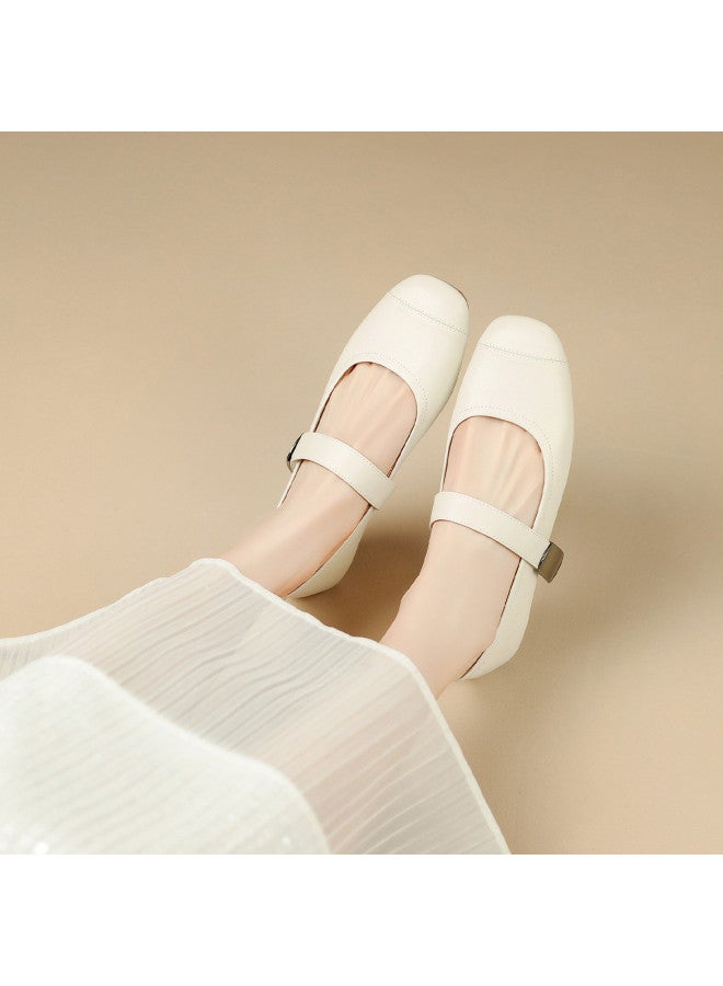 ZHR Spliced Toe】 Fashion Shoes Slip-on Women's Shallow Mouth Single Shoes, Ladies Summer Mary Jane Women's Shoes, Women's Single Shoes - Image 4