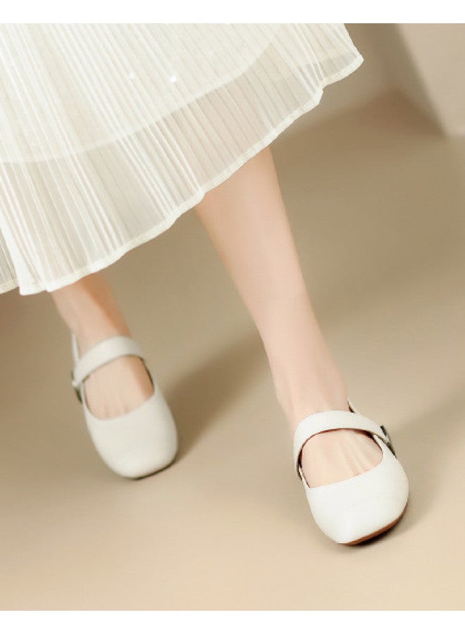 ZHR Spliced Toe】 Fashion Shoes Slip-on Women's Shallow Mouth Single Shoes, Ladies Summer Mary Jane Women's Shoes, Women's Single Shoes - Image 1