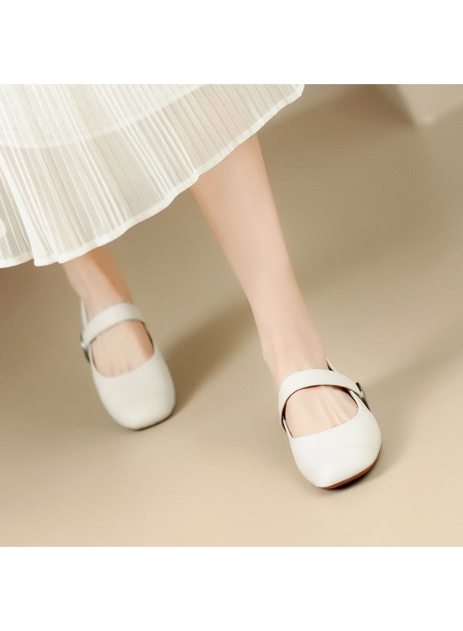 ZHR Spliced Toe】 Fashion Shoes Slip-on Women's Shallow Mouth Single Shoes, Ladies Summer Mary Jane Women's Shoes, Women's Single Shoes - Image 2