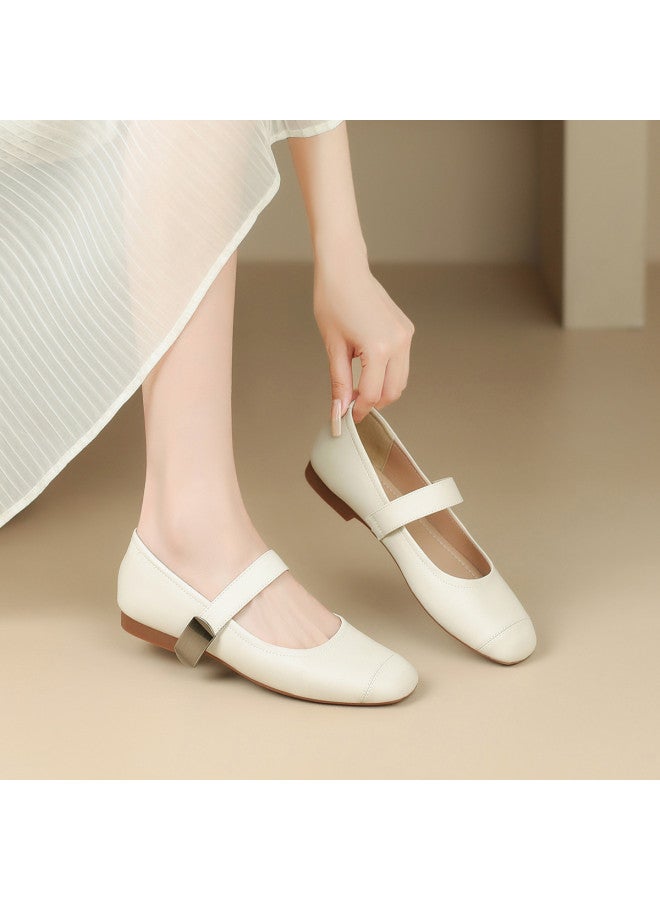 ZHR Spliced Toe】 Fashion Shoes Slip-on Women's Shallow Mouth Single Shoes, Ladies Summer Mary Jane Women's Shoes, Women's Single Shoes - Image 3
