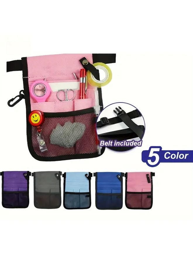Blue Nurse Belt Bag Multi Compartment Tool Organizer Adjustable Belt Scissors Slot - Image 2