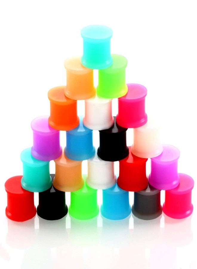Stuppendux 24PCS Pure Color Solid Hard Silicone Ear Tunnels Gauges Plugs Stretchers Expander Double Flared Flesh Tunnels Ear Piercing Jewelry 1/2" 12mm - Image 3
