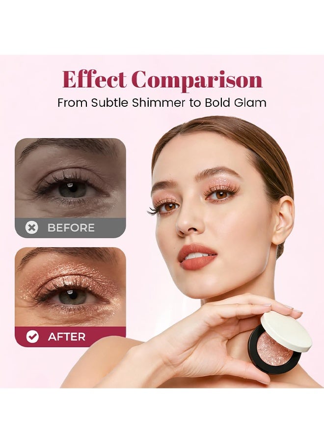 Viareline Multi-Chromatic Eyeshadow, Multi Chromatic Shimmer Eyeshadow, Waterproof Monochrome Eyeshadows, Buildable Eye Shadow Palette For Daily Makeup, High Pigment Eye shadow For All Skin Tones (Skin) - Image 3