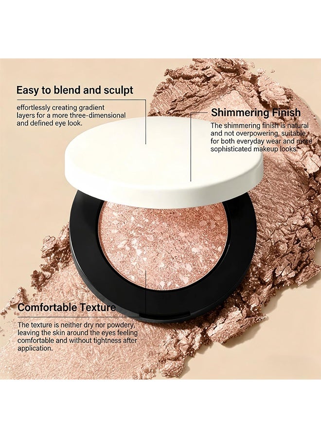 Viareline Multi-Chromatic Eyeshadow, Multi Chromatic Shimmer Eyeshadow, Waterproof Monochrome Eyeshadows, Buildable Eye Shadow Palette For Daily Makeup, High Pigment Eye shadow For All Skin Tones (Skin) - Image 4