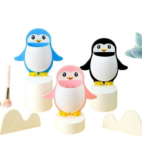 RAVAL AVENUE RAVAL AVENUE Toothbrush Holder Penguin Wall Mounted Storage Rack, Multifunctional Wall Hanging for Makeup Tools, Pens, Kitchen Chopsticks, Bathroom - Image 1