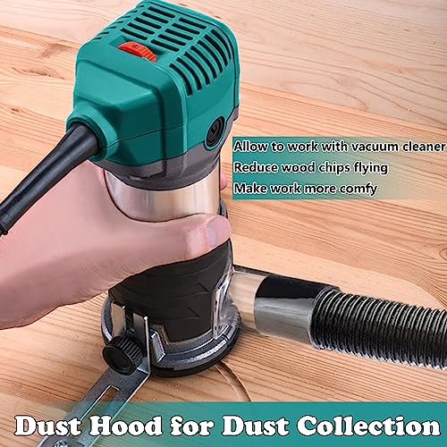 DOBETTER Router Tool, 6.5 Amp 1.25 HP Wood Routers For Woodworking, 6 Variable Speed Fixed Base Palm Router with 12PCS Bits, 1/4" & 3/8" Collet (Router) - Image 4