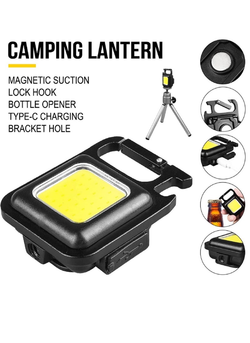 ELTRAZONE - Keychain Flashlight with Bottle Opener, Magnetic Base and Folding Bracket Mini Flashlight 1000 Lumens Rechargeable LED Light Cool White with 4 Modes Multifunctional Pocket Light - Image 1
