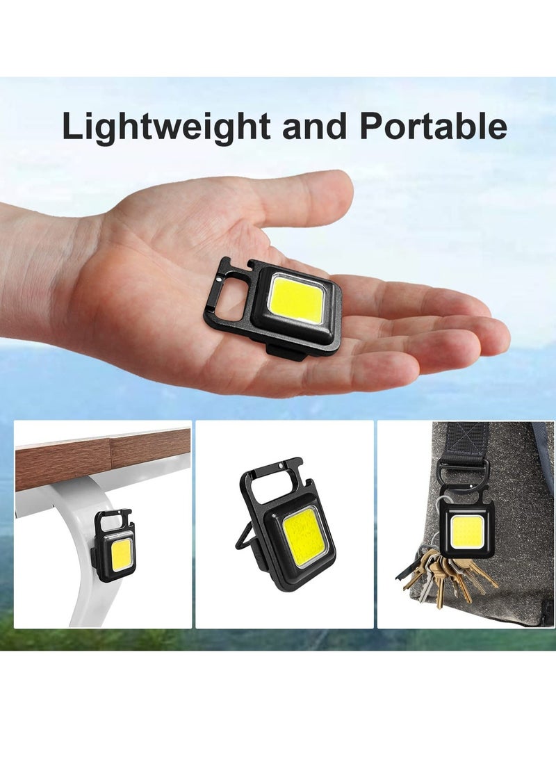 ELTRAZONE - Keychain Flashlight with Bottle Opener, Magnetic Base and Folding Bracket Mini Flashlight 1000 Lumens Rechargeable LED Light Cool White with 4 Modes Multifunctional Pocket Light - Image 1