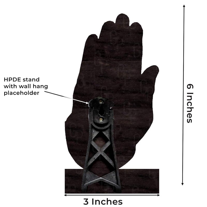 Giriram Photos - Puttaparthi Sri Sathya Sai Baba - Blessing Hand Photo Wooden Cutout (6" x 3" Inches)