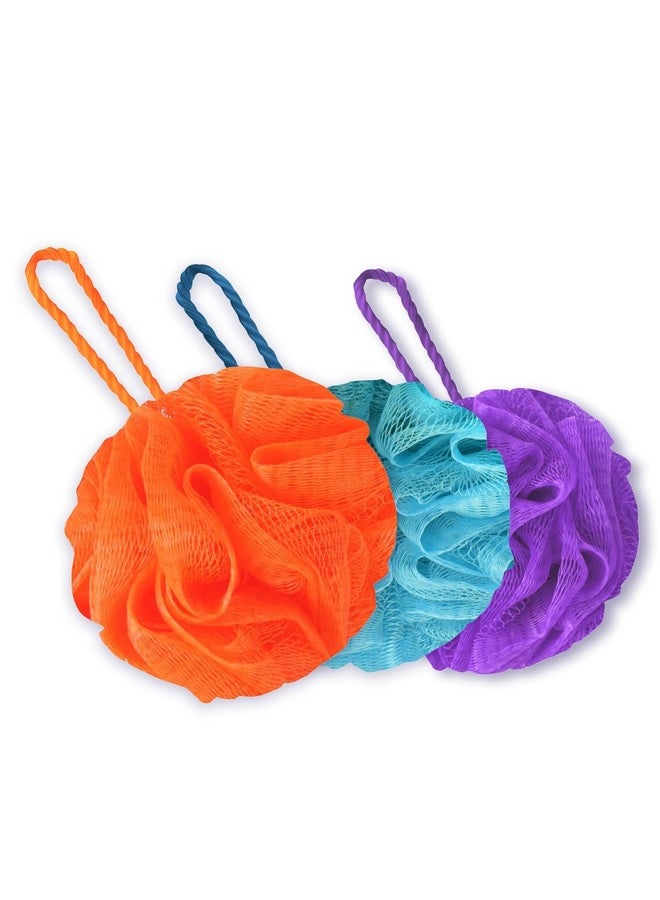 MR.THINDZ Exfoliating Loofah for Bathing | Bath Shower Loofah Sponge Scrubber | Perfect Loofah for Women and Men | Skin-friendly Gentle Exfoliator | Loufa/Luffa/Poof/Pouf | Pack of 3 (Multiple Colours) - Image 1