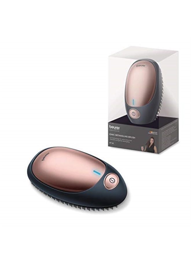 Beurer Electric Detangling Brush | Negative Ion hair Straightening Brush for Frizz free Hair | Negative Ion Straightener Brush | Straightens Frizzy Hair, HT10