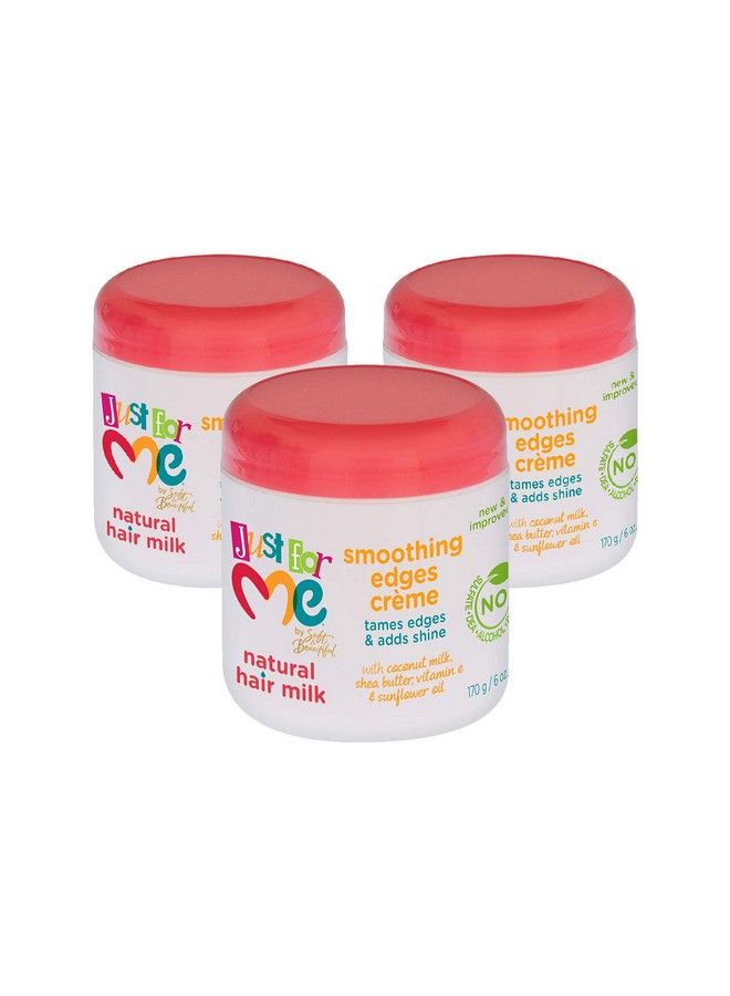 Just for Me حليب شعر طبيعي لتنعيم الحواف كريم يكبح الحواف ويضيف لمعة مع حليب جوز الهند وزبدة الشيا وفيتامين هـ وزيت عباد الشمس 6 أوقية (3 عبوات) - Image 2