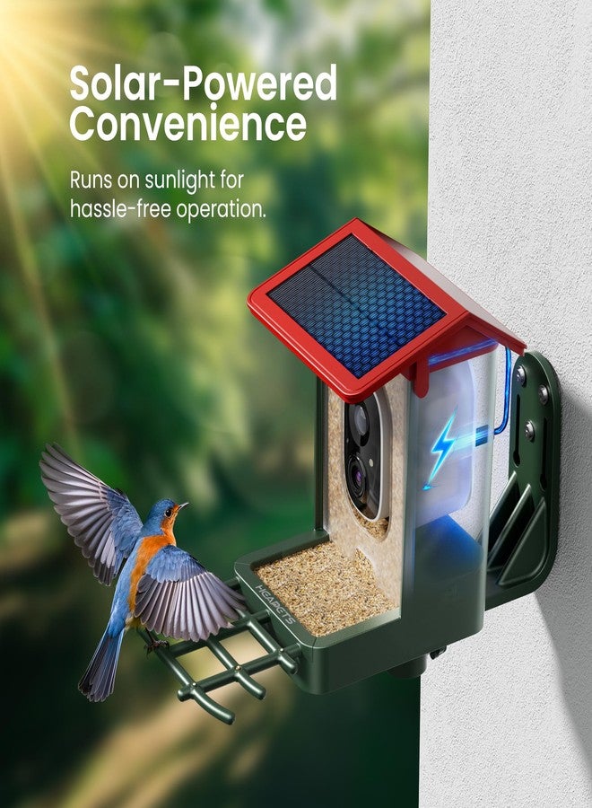 HEAPETS Smart Bird Feeder with Camera Solar Powered- AI-Powered 1080P HD Video, 10,000+ Species Recognition, Real-Time App Alerts, and Weatherproof Design for Effortless Birdwatching, Gift for Bird Lovers - Image 4