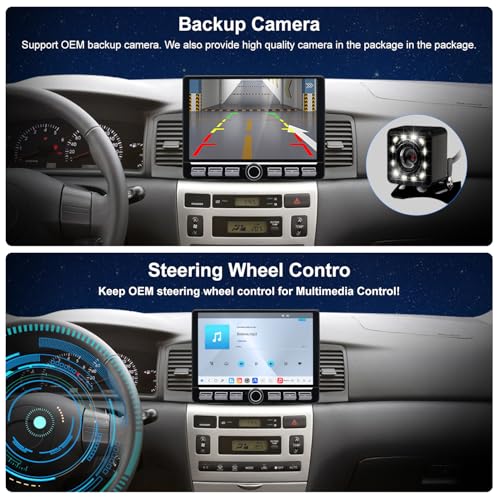 Fuosuc 4G LTE QLED radio for Toyota Corolla 2003 2004 2005 2006 2007 2008 upgrade,8-Core CPU touch screen Stereo,Wireless CarPlay & Android Auto,Free camera - Image 5