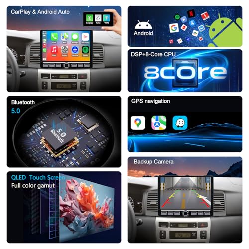 Fuosuc 4G LTE QLED radio for Toyota Corolla 2003 2004 2005 2006 2007 2008 upgrade,8-Core CPU touch screen Stereo,Wireless CarPlay & Android Auto,Free camera - Image 4