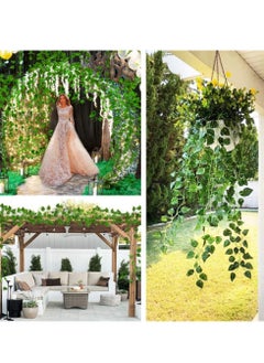 Generic Artificial Vines Greenery Garland Fake Hanging Leaves Faux Foliage Plants for Wedding Party Garden Home Kitchen Office Wall Decorations(2 Packs,24 Pieces)  - Image 4