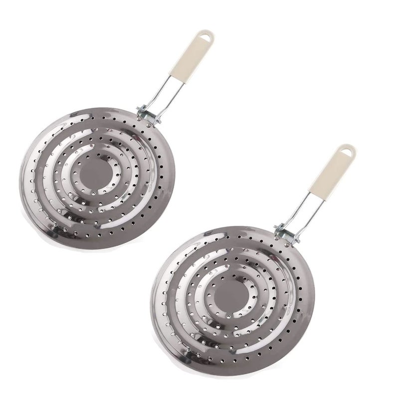 2 Pack Double Thickening Heat Diffuser Reducer Flame Guard Simmer Plate Stainless Steel for Electric and Gas Stovetops