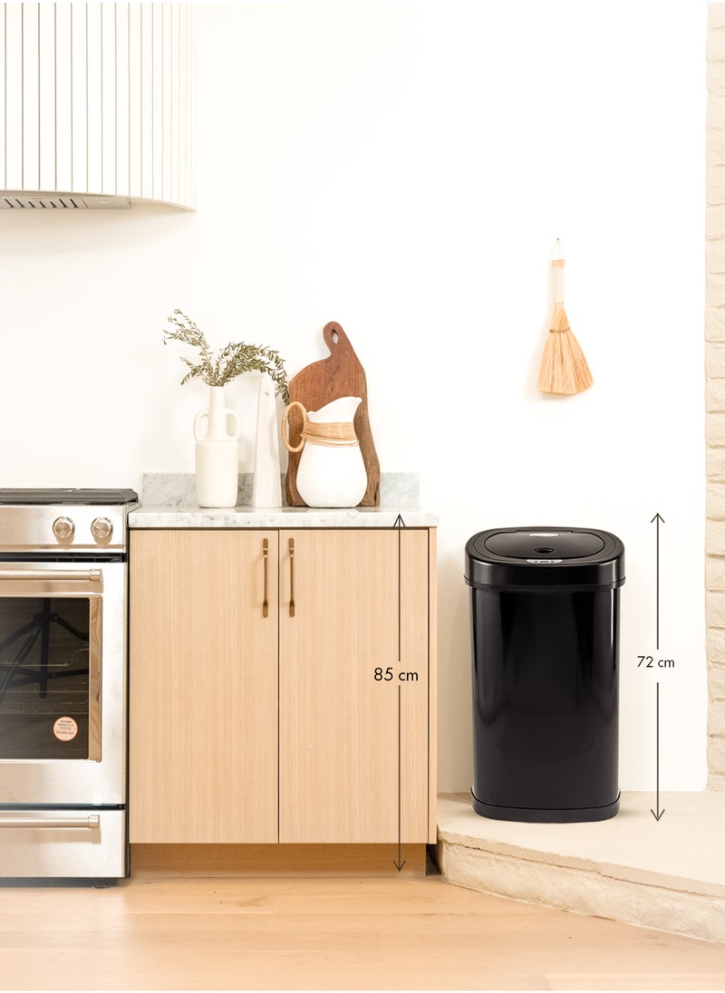 Ninestars Automatic Touchless Infrared Motion Sensor Trash Can, Electric Modern Stain Resistant Garbage Bin for Kitchen Office Living Room 13 Gal 50L Steel Base  - Image 2