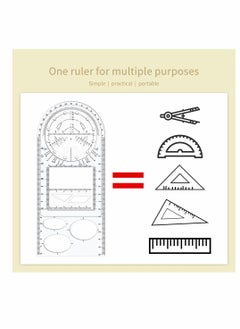 KASTWAVE 3Pcs Multifunctional Geometric Ruler, Mathematics Drawing Ruler, Geometric Drawing Template Measuring Draft Rulers for Student School Office  - Image 2