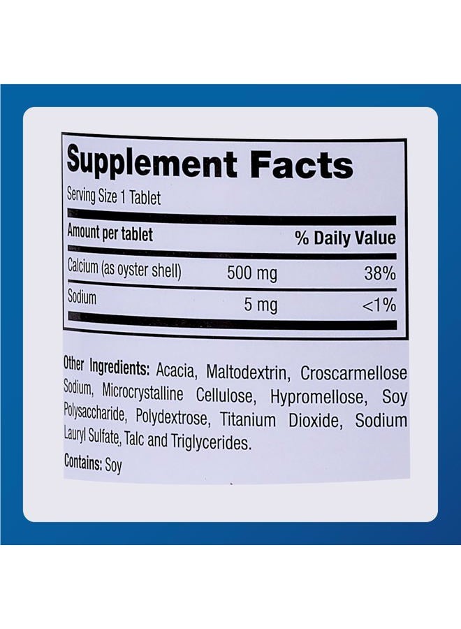 Major Pharmaceuticals Major Oyster Shell Calcium 500 mg - Daily Calcium Supplement - 300 Tablets - Image 5