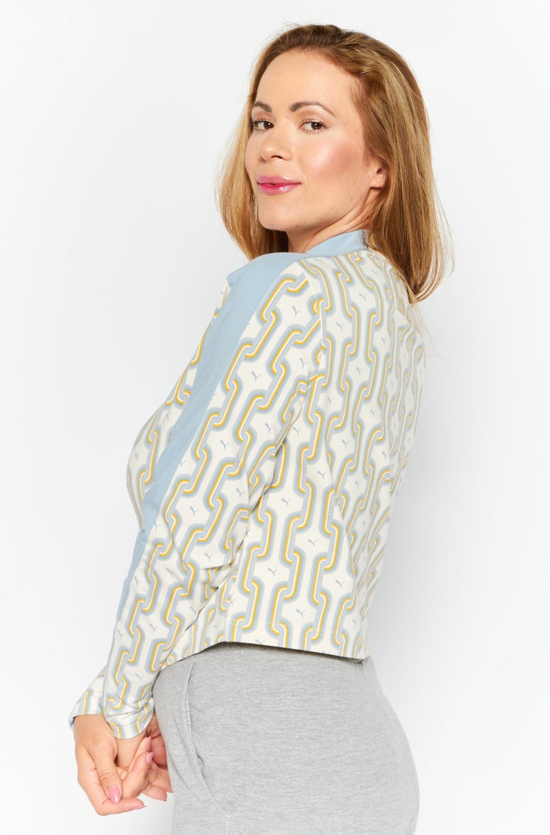 PUMA Women Sportswear Fit Long Sleeve Training Top, Blue Combo  - Image 2