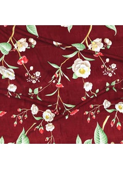 VAS COLLECTIONS VAS COLLECTIONS Premium 3D Printed 144 TC Microfiber Single Bedsheet with 1 Pillow Covers 220X152 cm Rust Red Green  - Image 2