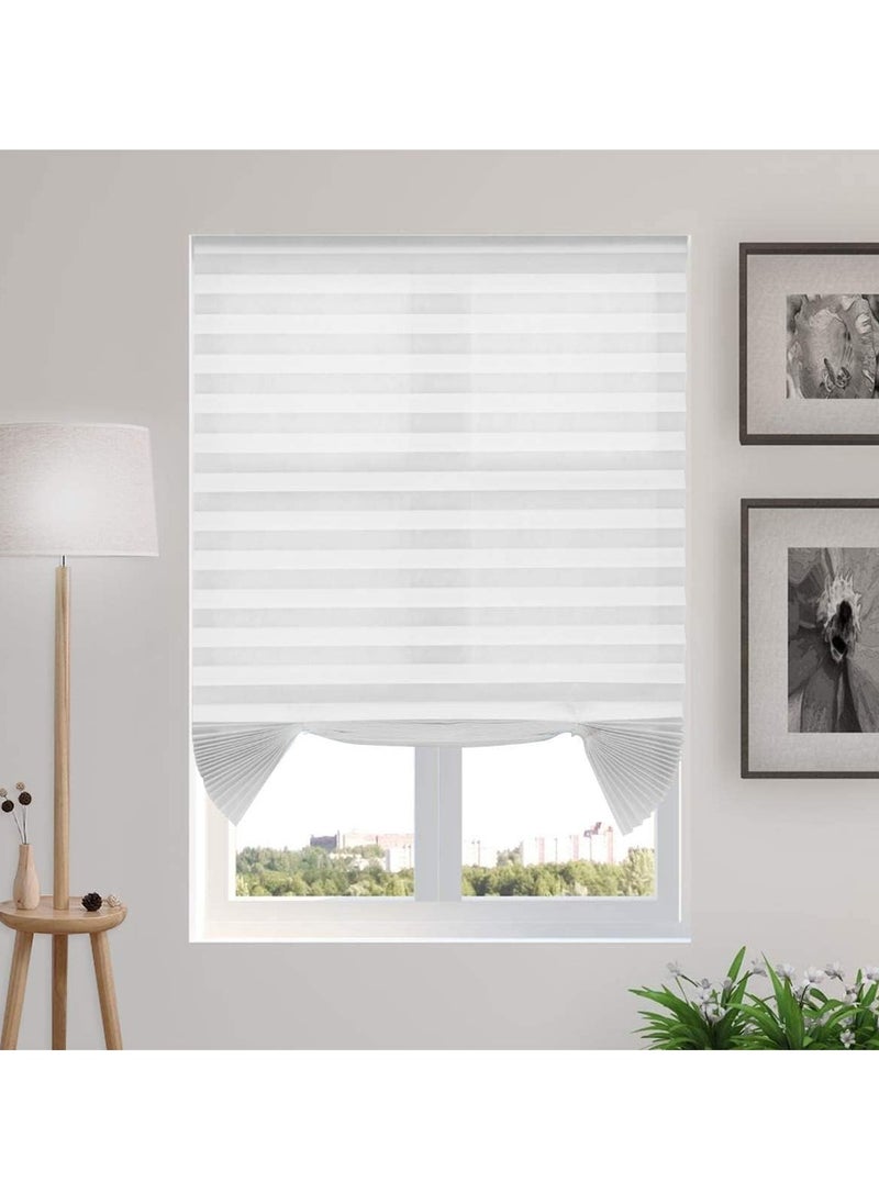 GUDOO - Pleated Window Shades Blackout Pleated Paper Shade Light Filtering Non-woven Blinds Window Easy To Install for Bedroom Bathroom Living Room Kitchen 60 cm x 150 cm White - Image 1