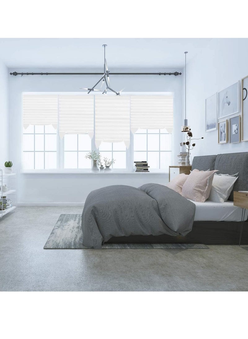 GUDOO - Pleated Window Shades Blackout Pleated Paper Shade Light Filtering Non-woven Blinds Window Easy To Install for Bedroom Bathroom Living Room Kitchen 60 cm x 150 cm White - Image 1