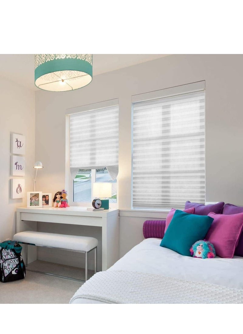 GUDOO - Pleated Window Shades Blackout Pleated Paper Shade Light Filtering Non-woven Blinds Window Easy To Install for Bedroom Bathroom Living Room Kitchen 60 cm x 150 cm White - Image 1
