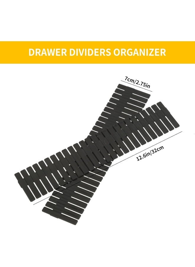 TPGP 21 Pack Adjustable Drawer Organizer Dividers for Socks, Underwear, Makeup, Kitchen, Dresser  - Image 2