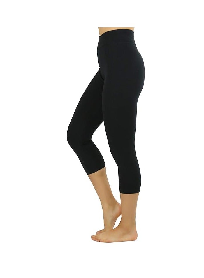 ToBeInStyle Women's Cotton-Spandex Capri Leggings - Black - Medium - Image 5