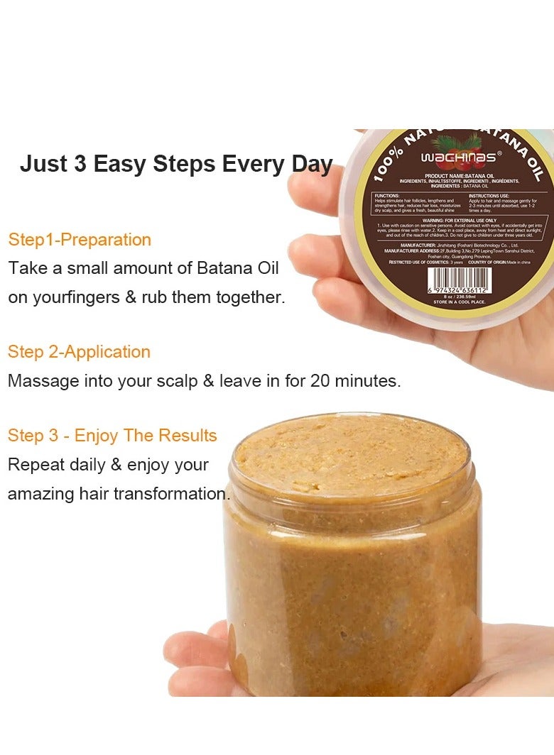 wachinas Raw Batana Oil 100% Natural Unrefined Batana Hair Oil for Growth, Repair & Strength | Nourishing Moisturizer for Damaged Hair from Honduras,8 oz - Image 3