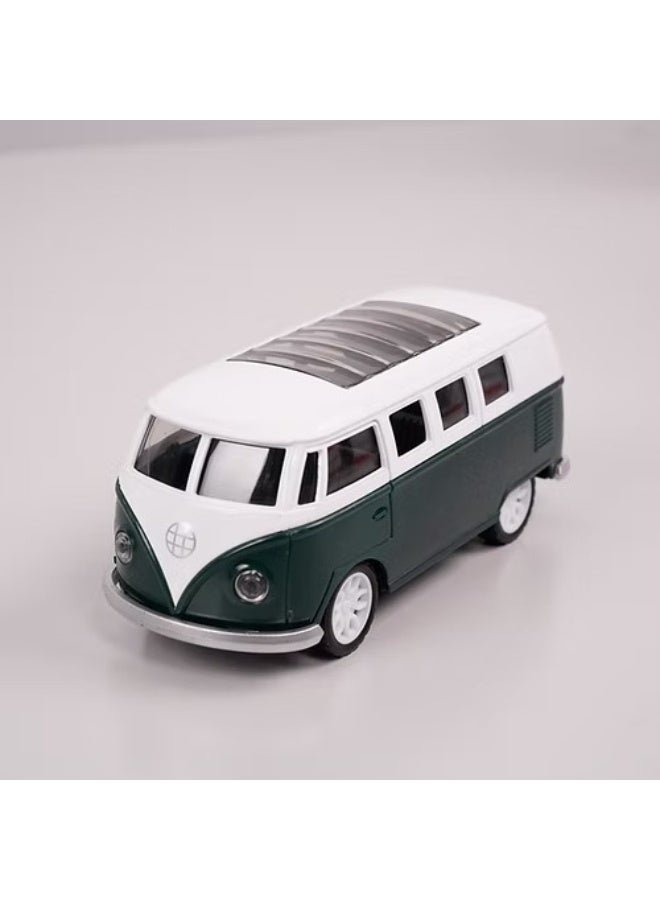 حديقة الألعاب محاكاة كلاسيكية لحافلة فولكس فاجن الكلاسيكية الصغيرة المعدنية - تصميم تراثي قديم قابل للتجميع للديكور المنزلي والعرض الممتع، فكرة هدية للجنسين - Image 2